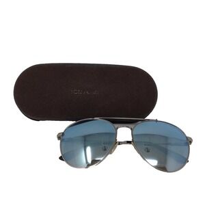Tom Ford Colin Aviator Sunglasses Unisex Adult Blue Mirrored Lens Travel Case